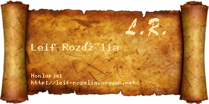 Leif Rozália névjegykártya